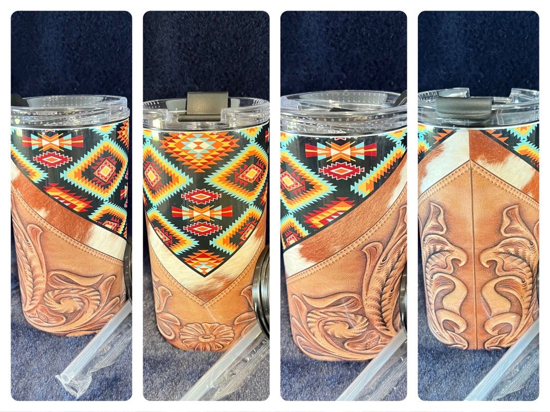 Aztec & Leather 4-in-1 Tumbler