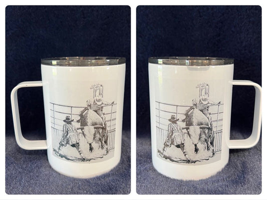 Bull Rider 10z Coffee Mug w/ Lid