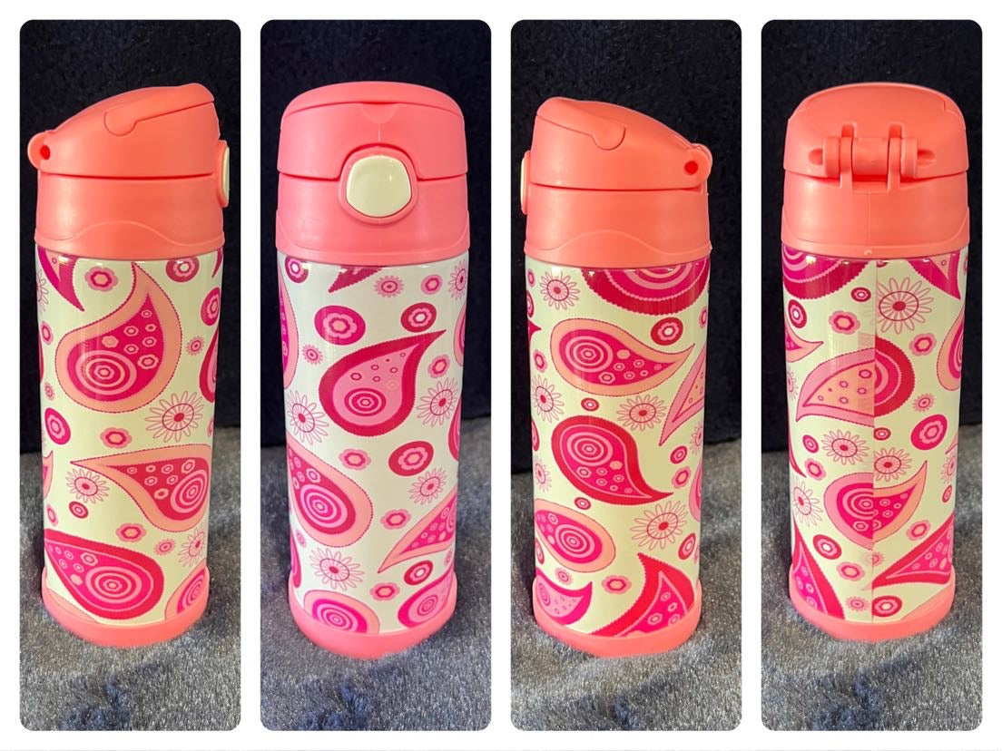 Pink Paisley 12oz Flippy Cup