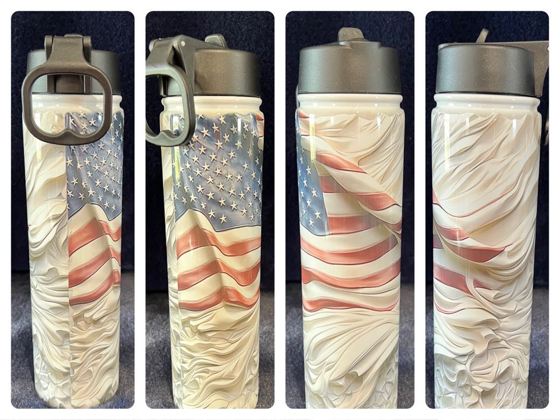 American Flag Tumbler