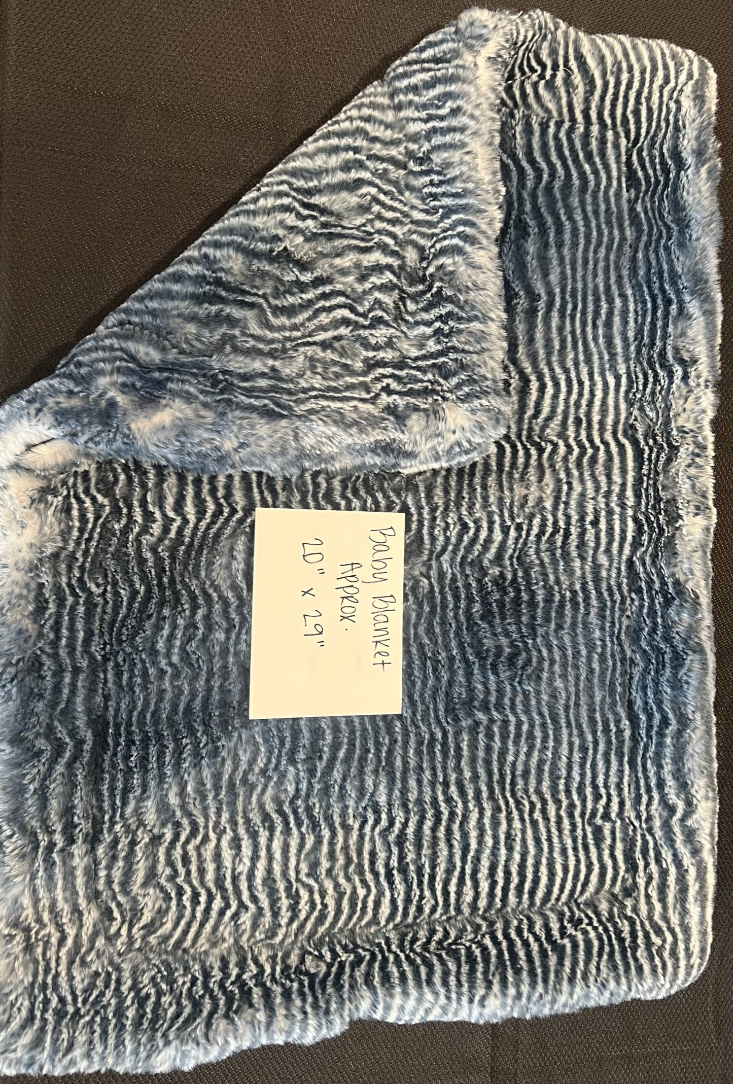 Navy Thin Wave Baby Minky Blanket