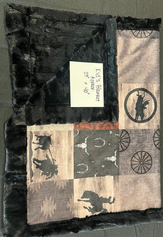 Cowboy Kid's Minky Blanket